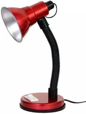 MOONDOWN Red Study table lamp for Scholl and collage Student collage Aluminum Metal Red Study Lamp(18 cm, Red)