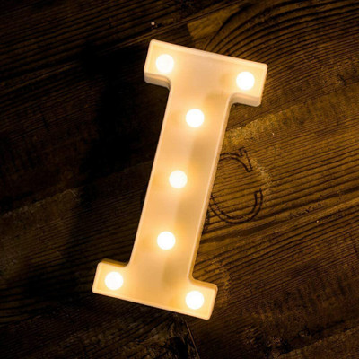 Satyam Kraft Marquee Alphabet Shaped Led Light (I) Pack of 1. Table Lamp(22.6 cm, White)