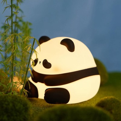 UKAXA Silicon Night Lamp for Kids Rechargeable Panda Lamp Night Light Night Lamp(9.4 cm, White)