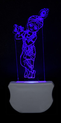 Kedar Enterprises Lord Krishna Night Lamp Create Calm atmosphere with customizable lighting Night Lamp(12 cm, White)