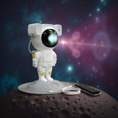 Fresh Face Galaxy Night Light Astronaut Projector Nebula 360° Lamp F77 Night Lamp(22 cm, White)