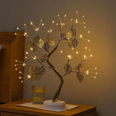 eDUST Tree Shape Light Artificial Beautiful USB Tree Lamp for room Table Top Night Lamp(35 cm, Warm White)