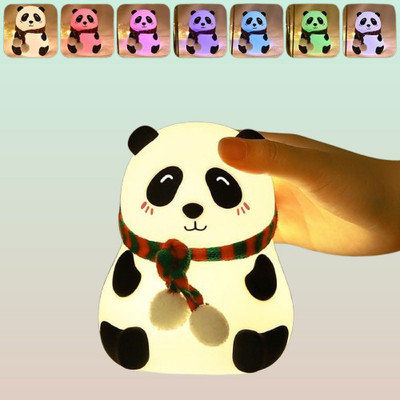 juggaris Flexible Silicone Panda Bedside Lamp for Baby and Bedroom Night Lamp(12 cm, Multicolor)