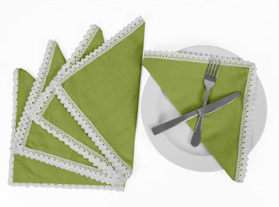Vargottam Light Green Organic Cotton Table Linen Set(Pack of 6)