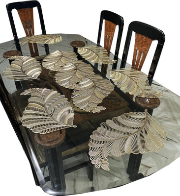 LaVichitra Gold PVC Table Linen Set(Pack of 7)