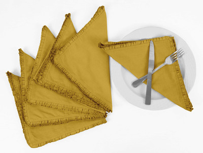 Vargottam Yellow Organic Cotton Table Linen Set(Pack of 6)