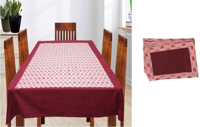Dekor World Maroon Organic Cotton Table Linen Set(Pack of 5)