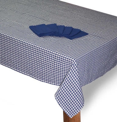 Lushomes Blue Organic Cotton Table Linen Set(Pack of 7)