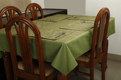 Dekor World Green Organic Cotton Table Linen Set(Pack of 5)