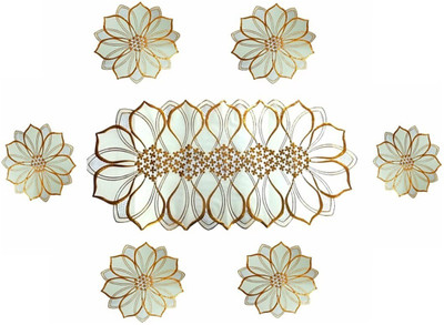 DELHI PVC CORP Gold PVC Table Linen Set(Pack of 7)