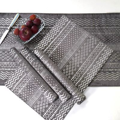 ODE & CLEO Grey Organic Cotton Table Linen Set(Pack of 6)