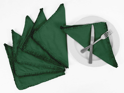 Vargottam Dark Green Organic Cotton Table Linen Set(Pack of 6)