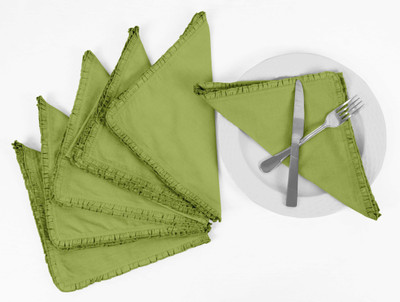 Vargottam Light Green Organic Cotton Table Linen Set(Pack of 6)