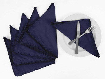 Vargottam Dark Blue Organic Cotton Table Linen Set(Pack of 6)
