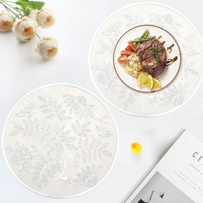 Flipkart SmartBuy Round Pack of 2 Table Placemat(Silver, PVC)