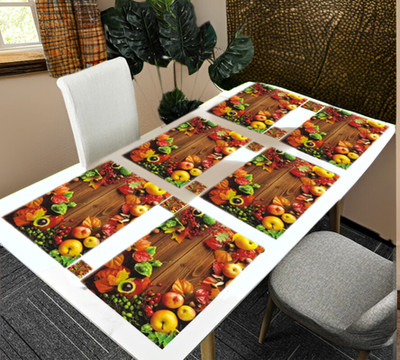 REVEXO Rectangular Pack of 6 Table Placemat(Multicolor, PVC)