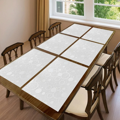 REVEXO Rectangular Pack of 6 Table Placemat(White, PVC)