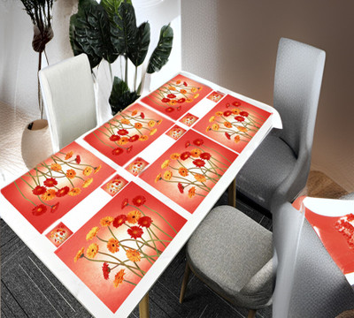 SANRAKSSHAN Rectangular Pack of 6 Table Placemat(Multicolor, PVC)