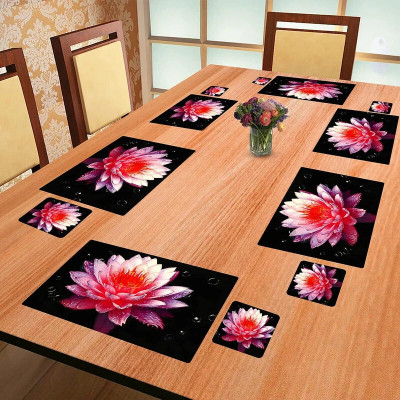 REVEXO Rectangular Pack of 6 Table Placemat(Multicolor, PVC)