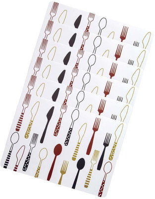 HENIJ Rectangular Pack of 6 Table Placemat(Brown, Plastic)