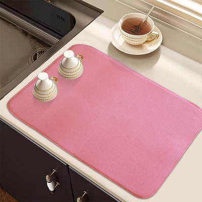 KUBER INDUSTRIES Rectangular Pack of 1 Table Placemat(Pink, Microfibre)
