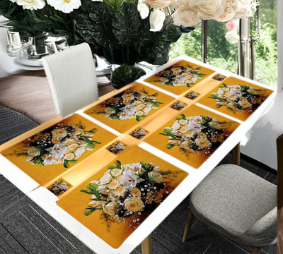 REVEXO Rectangular Pack of 6 Table Placemat(Multicolor, PVC)