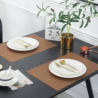 Flipkart SmartBuy Rectangular Pack of 2 Table Placemat(Brown, PVC)