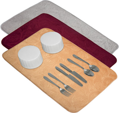 KUBER INDUSTRIES Rectangular Pack of 3 Table Placemat(Multicolor, Microfibre)