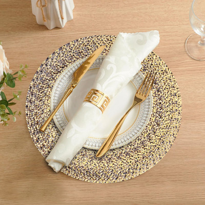 LADLI JEE Round Pack of 1 Table Placemat(Brown, Polyester)