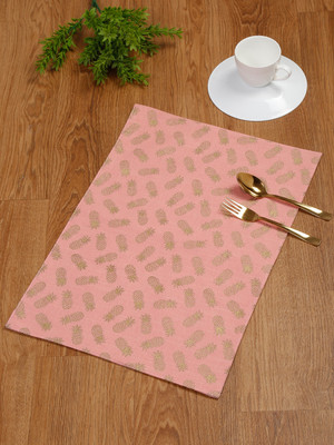 RATAN CART Rectangular Pack of 4 Table Placemat(Pink, Cotton)