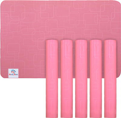 Heart Home Rectangular Pack of 6 Table Placemat(Pink, PVC)