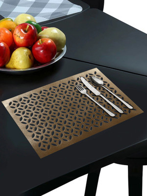 Dakshya Industries Rectangular Pack of 2 Table Placemat(Brown, PVC)