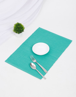 BBM Rectangular Pack of 4 Table Placemat(Light Green, Cotton)