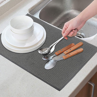 JMALL Rectangular Pack of 1 Table Placemat(Grey, Cotton)