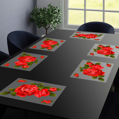 Dakshya Industries Rectangular Pack of 6 Table Placemat(Multicolor, PVC)