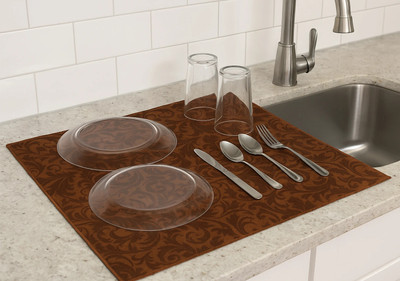 Green Days Rectangular Pack of 1 Table Placemat(Brown, Cotton)