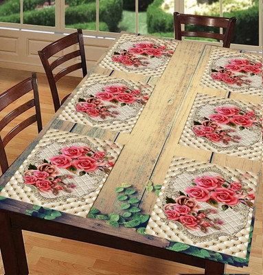 Flipkart SmartBuy Rectangular Pack of 6 Table Placemat(Pink, PVC)