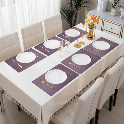 GALCY Rectangular Pack of 6 Table Placemat(Purple, Fiber, Leather)