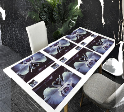 REVEXO Rectangular Pack of 6 Table Placemat(Multicolor, Peach, PVC)