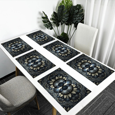 REVEXO Rectangular Pack of 6 Table Placemat(Multicolor, PVC)