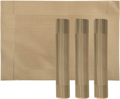 KUBER INDUSTRIES Rectangular Pack of 4 Table Placemat(Brown, PVC)