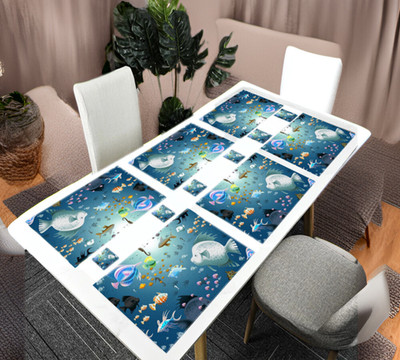 REVEXO Rectangular Pack of 6 Table Placemat(Multicolor, Maroon, PVC)