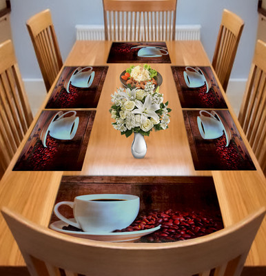 Flipkart SmartBuy Rectangular Pack of 6 Table Placemat(Brown, PVC)