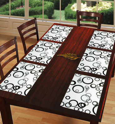SANRAKSSHAN Rectangular Pack of 6 Table Placemat(White, PVC)