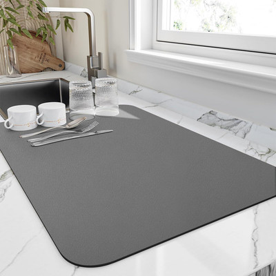 SSUCA Rectangular Pack of 1 Table Placemat(Grey, Rubber)