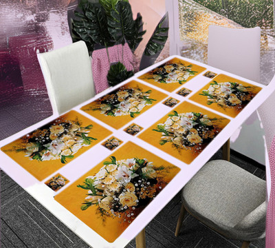 REVEXO Rectangular Pack of 6 Table Placemat(Multicolor, PVC)