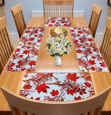 Flipkart SmartBuy Rectangular Pack of 6 Table Placemat(Maroon, PVC)