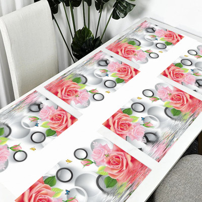 SANRAKSSHAN Rectangular Pack of 6 Table Placemat(Multicolor, PVC)