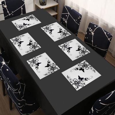 SANRAKSSHAN Rectangular Pack of 6 Table Placemat(White, PVC)