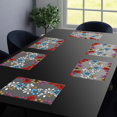 Dakshya Industries Rectangular Pack of 6 Table Placemat(Multicolor, PVC)